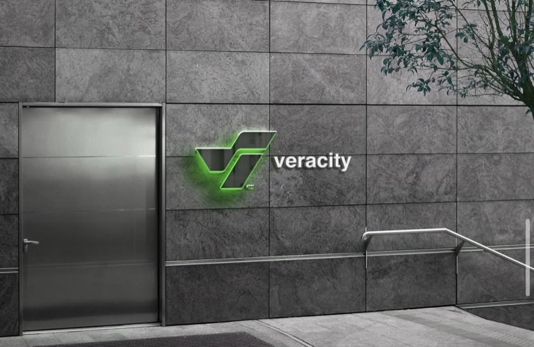 Veracity illuminated logo signage example