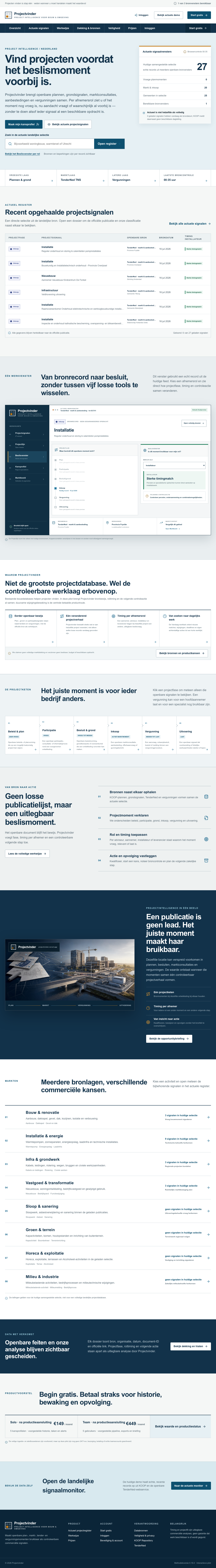 Projectvinder — volledige website