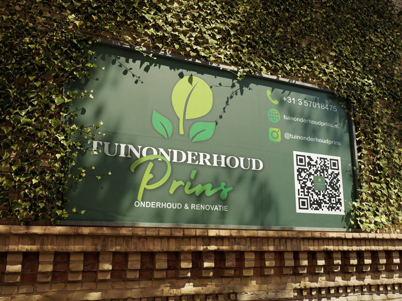 Buitenreclame/spandoek voor Tuinonderhoud Prins