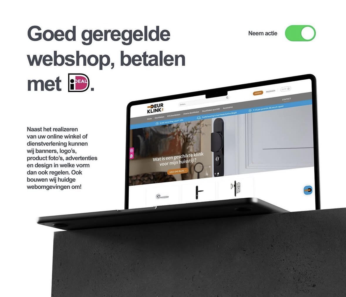 Webshop and iDEAL payment flow mockup