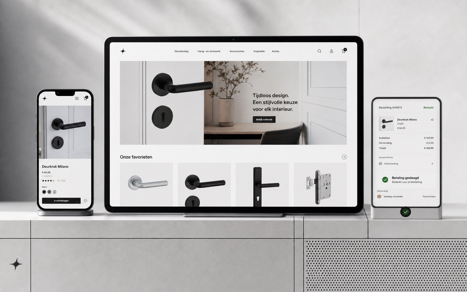 Webshop, mobiele productkeuze en betaalbevestiging als één commerce-systeem