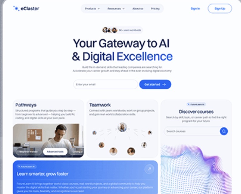 Conversion website interface visual