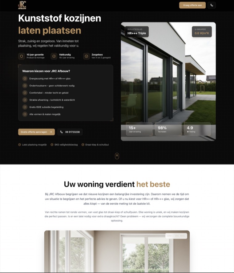 JRC Afbouw website conversion example