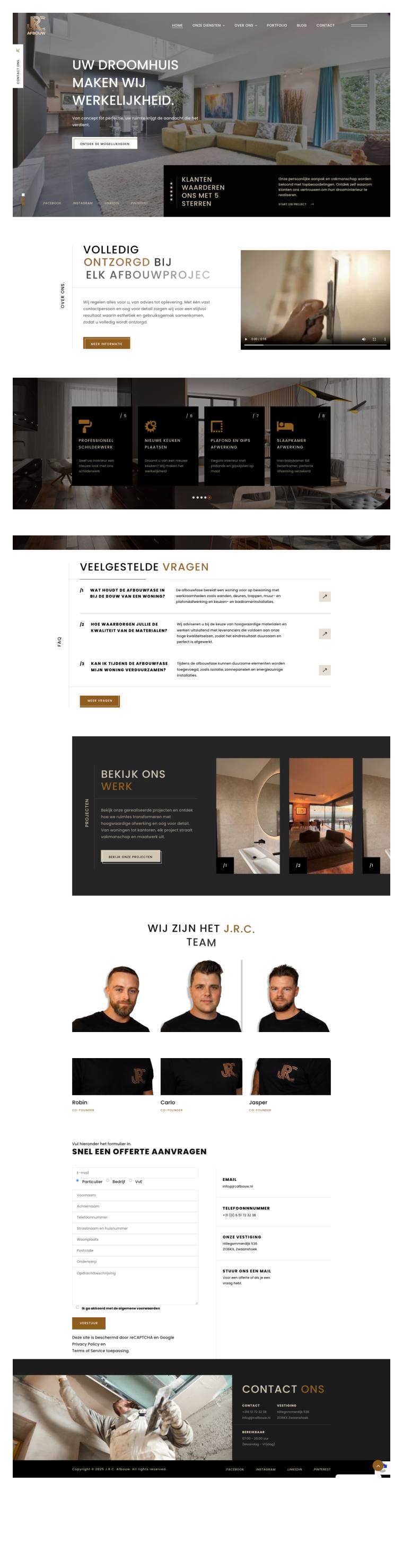 Maatwerk website — JRC Afbouw